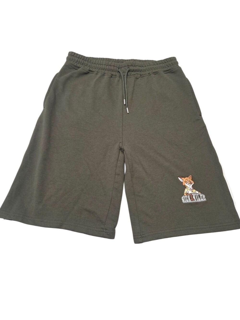 RARE Disney Japan Zootopia Nick Wilde Sweat Shorts Elastic Waist S Green A9.1